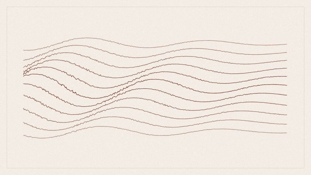 Ilustração abstrata em linhas — Equilíbrio nas relações profissionais: Cenário da Saúde Mental